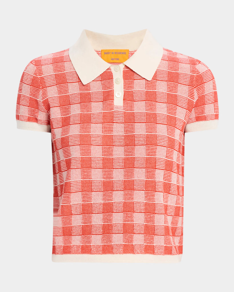 Gingham Shrunken Polo in Cherry Combo