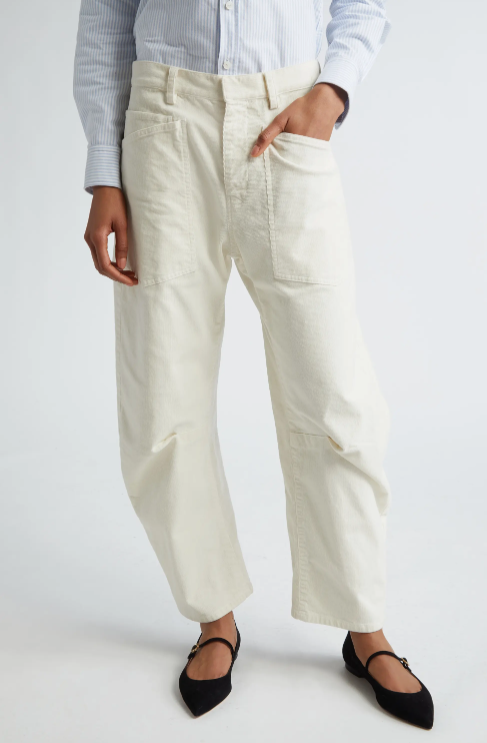 Nili Lotan Shon Corduroy Pant in Stone