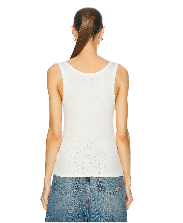 Enza Costa Scallop Edge Pointelle Tank