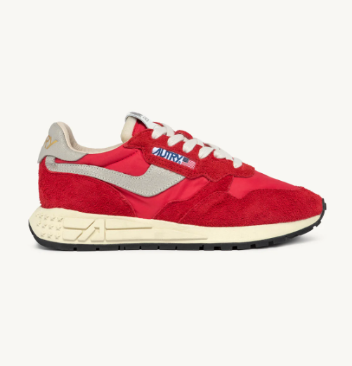 REELWIND LOW SNEAKERS IN RED NYLON AND SUEDE