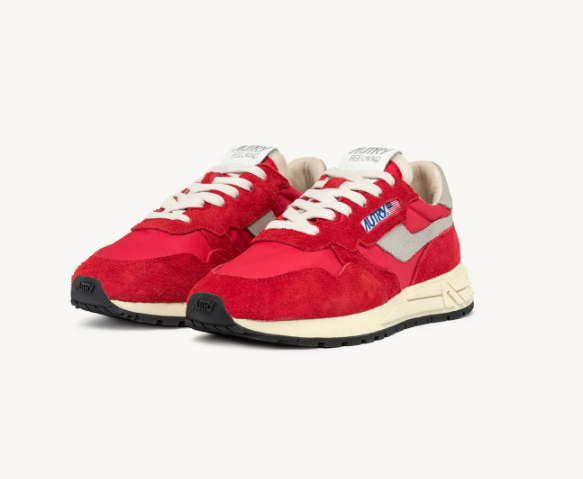 REELWIND LOW SNEAKERS IN RED NYLON AND SUEDE